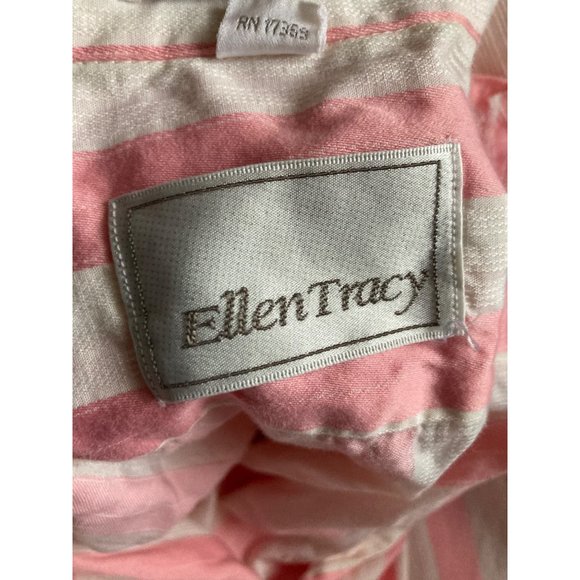 80's VTG 100% cotton coquette pastel cream & pink candy striper blouse and skirt - Picture 7 of 9